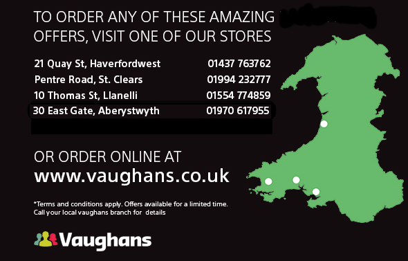 Pop in to your local Vaughans store